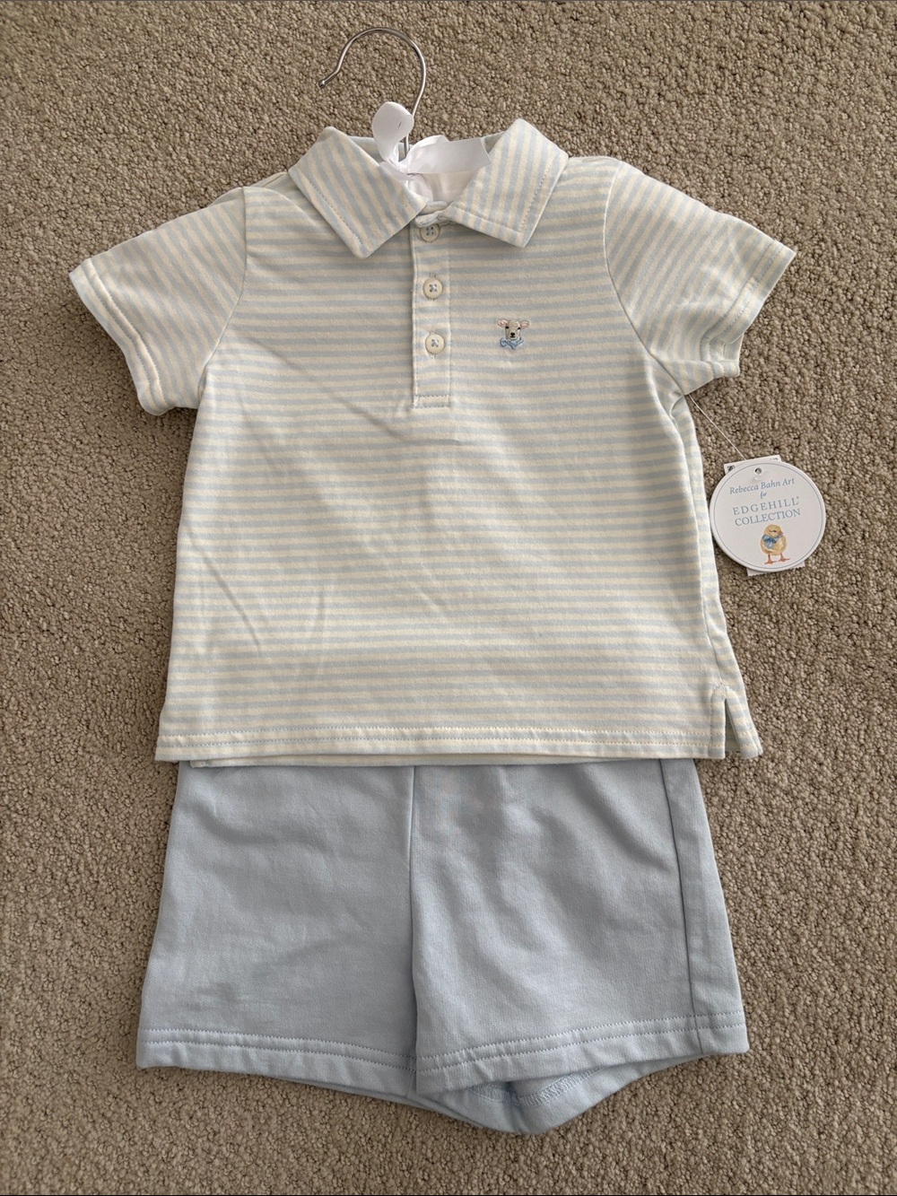 Edgehill Collection x Rebecca Bahn Art Lamb Polo/Short Set NWT 2T
